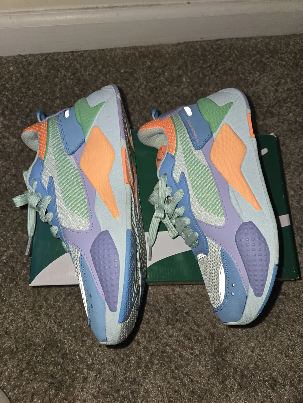 Puma RS-X Pastel Colorblock Sneakers Blue & Green Like New